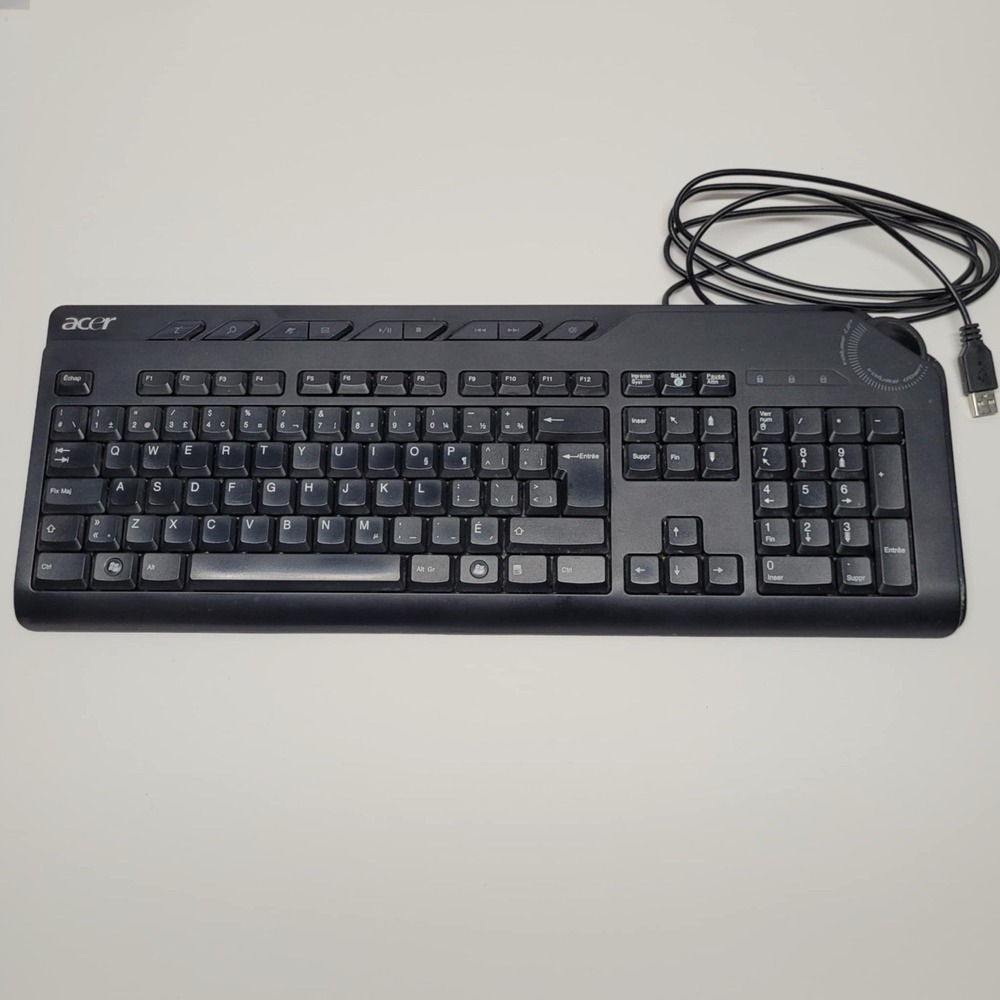 ACER Desktop Keyboard model KU-0760 English 104 Keys USB TESTED